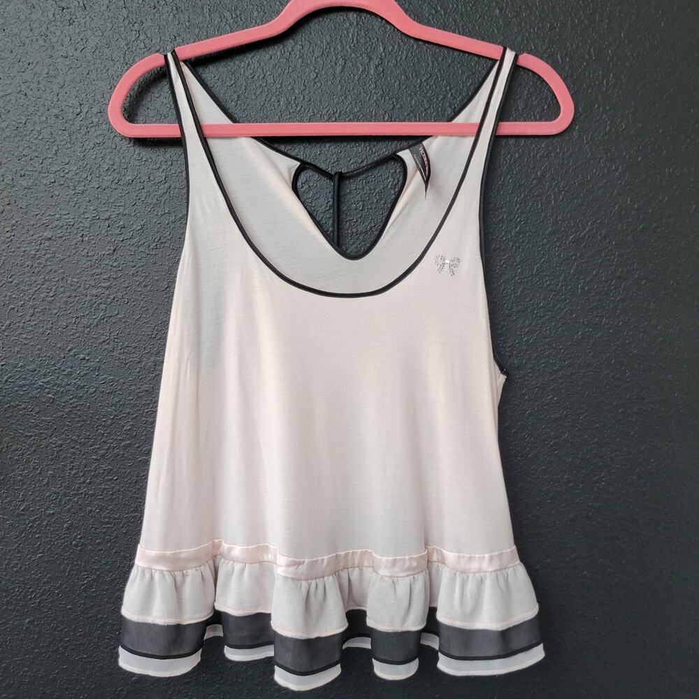 Victoria’s Secret Rhinestone Bow Tank Top Embellished Glam Bling Y2K 90s Style